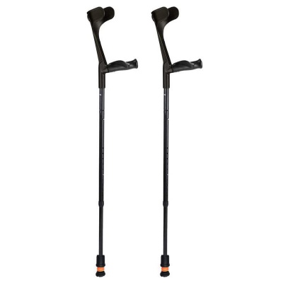 Flexyfoot Carbon Fibre Comfort Grip Open Cuff Black Crutches (Pair)